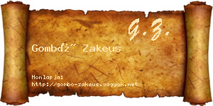 Gombó Zakeus névjegykártya
